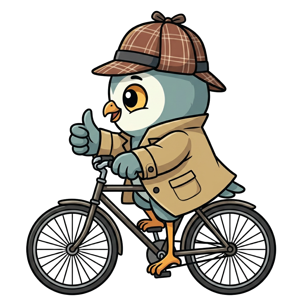 Gogo the owl riding a bike